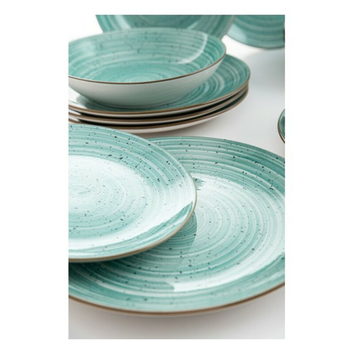 Dinnerware Set Quid Montreal Ceramic Turquoise Stoneware 18 Pieces-3