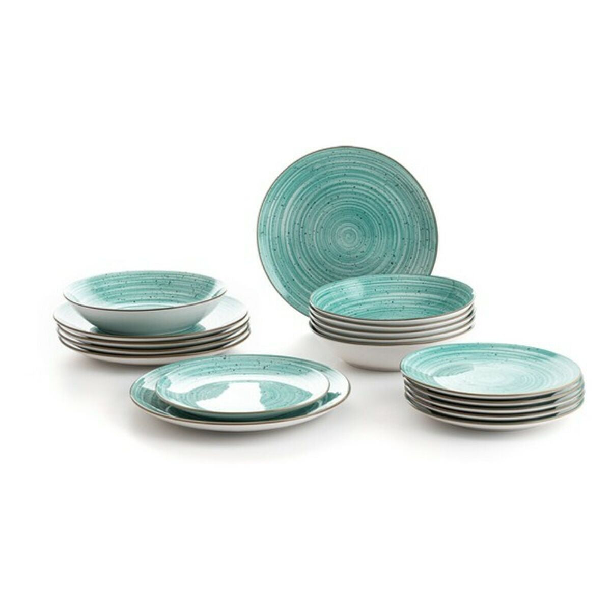 Dinnerware Set Quid Montreal Ceramic Turquoise Stoneware 18 Pieces-6