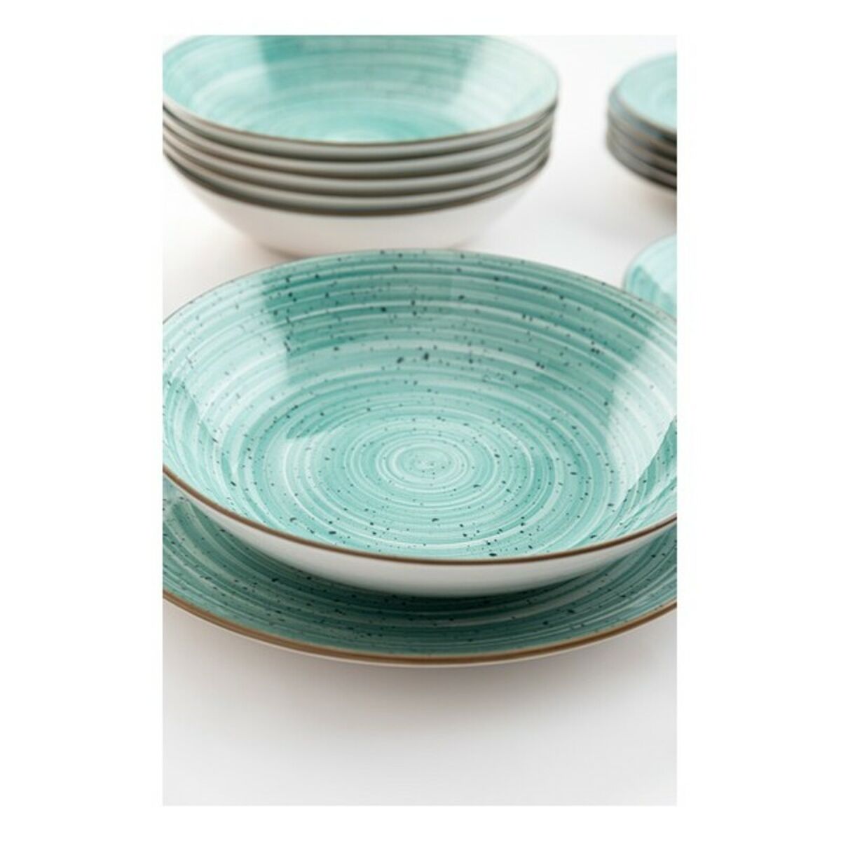 Dinnerware Set Quid Montreal Ceramic Turquoise Stoneware 18 Pieces-1