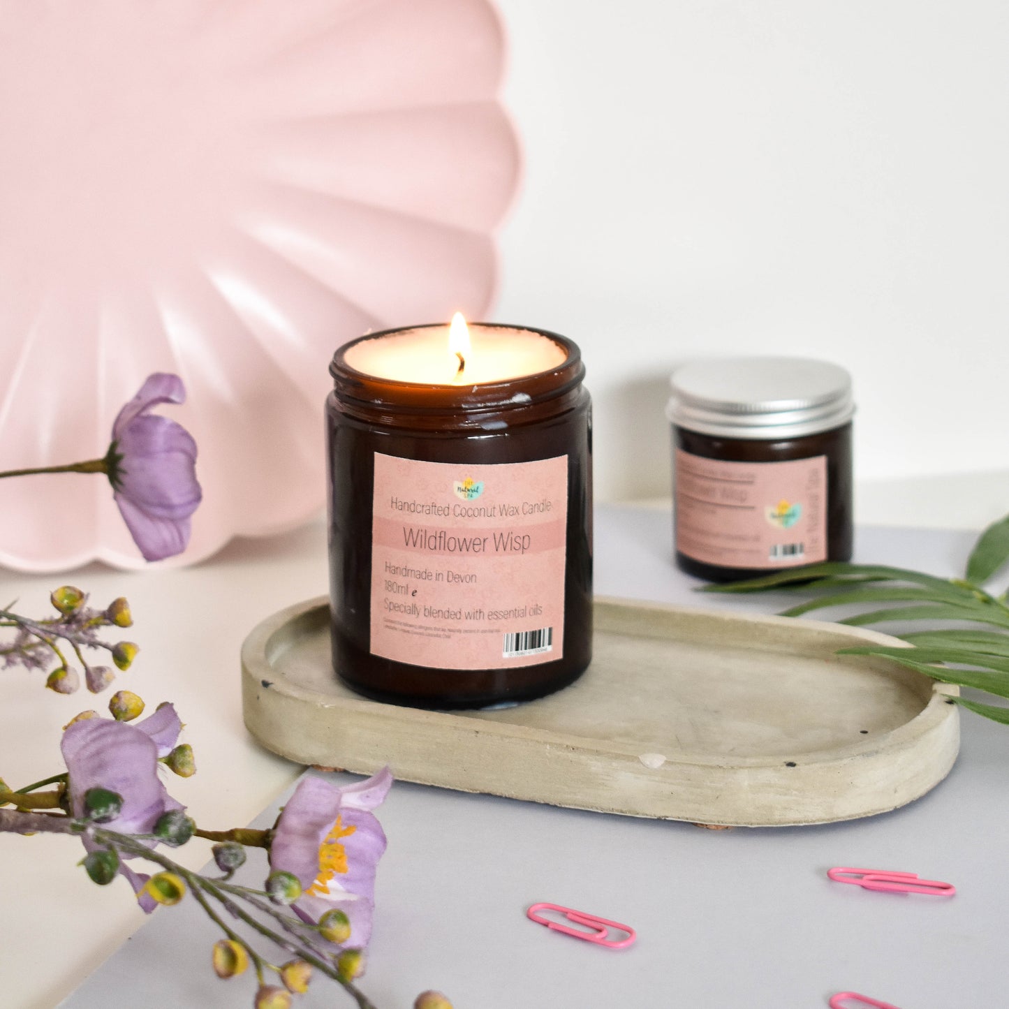 Wildflower Wisp hand poured coconut wax candle